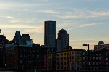 City Skyline at Dusk Showcasing Modern Historic Architecture