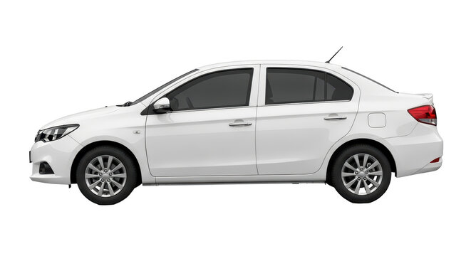 Isolated White sedan car