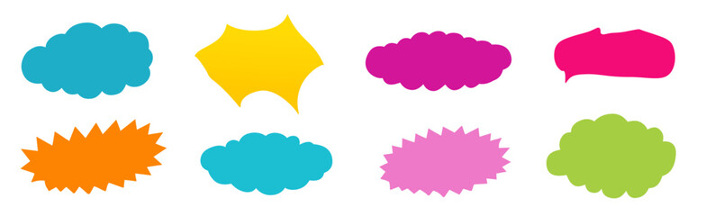 Different Speech bubbles for talk, dialogue, decoration. Vector illustration.