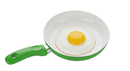 Isolated Fried Egg in a Pan