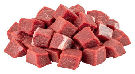 Isolated Cubed Beef