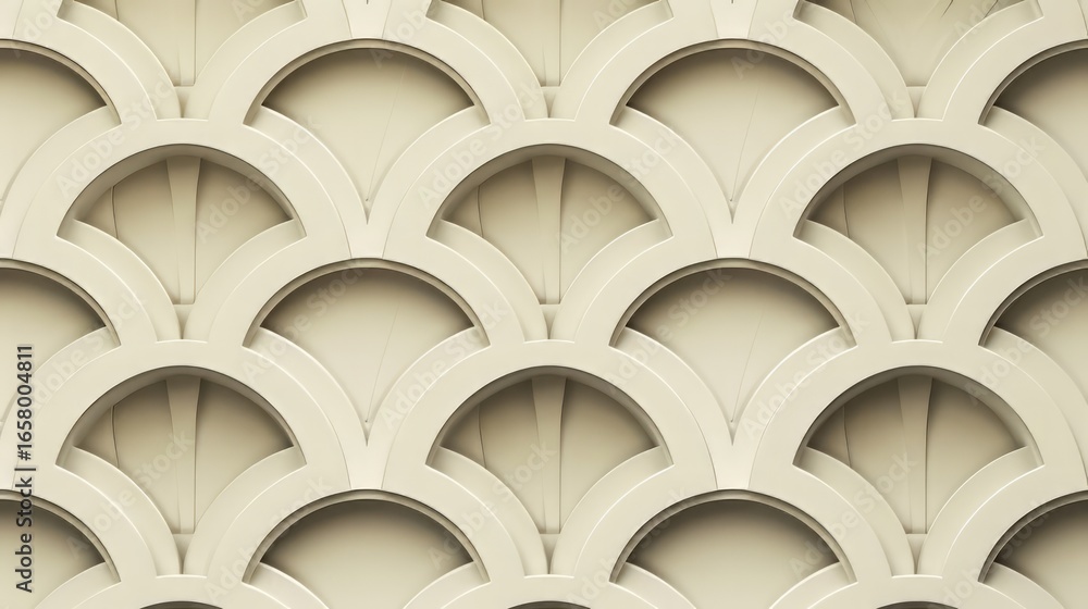 Poster the image shows a seamless, geometric pattern composed of overlapping arches.