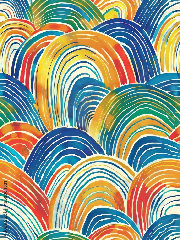 Aufkleber the image shows a seamless, geometric pattern composed of overlapping arches.