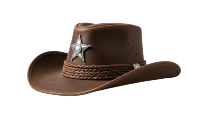 Isolated Cowboy Hat with Sheriff Star