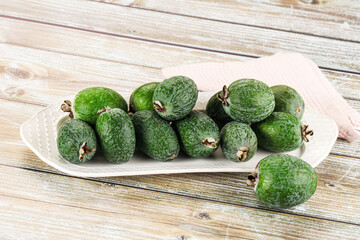 Sweet ripe juicyfruit feijoa