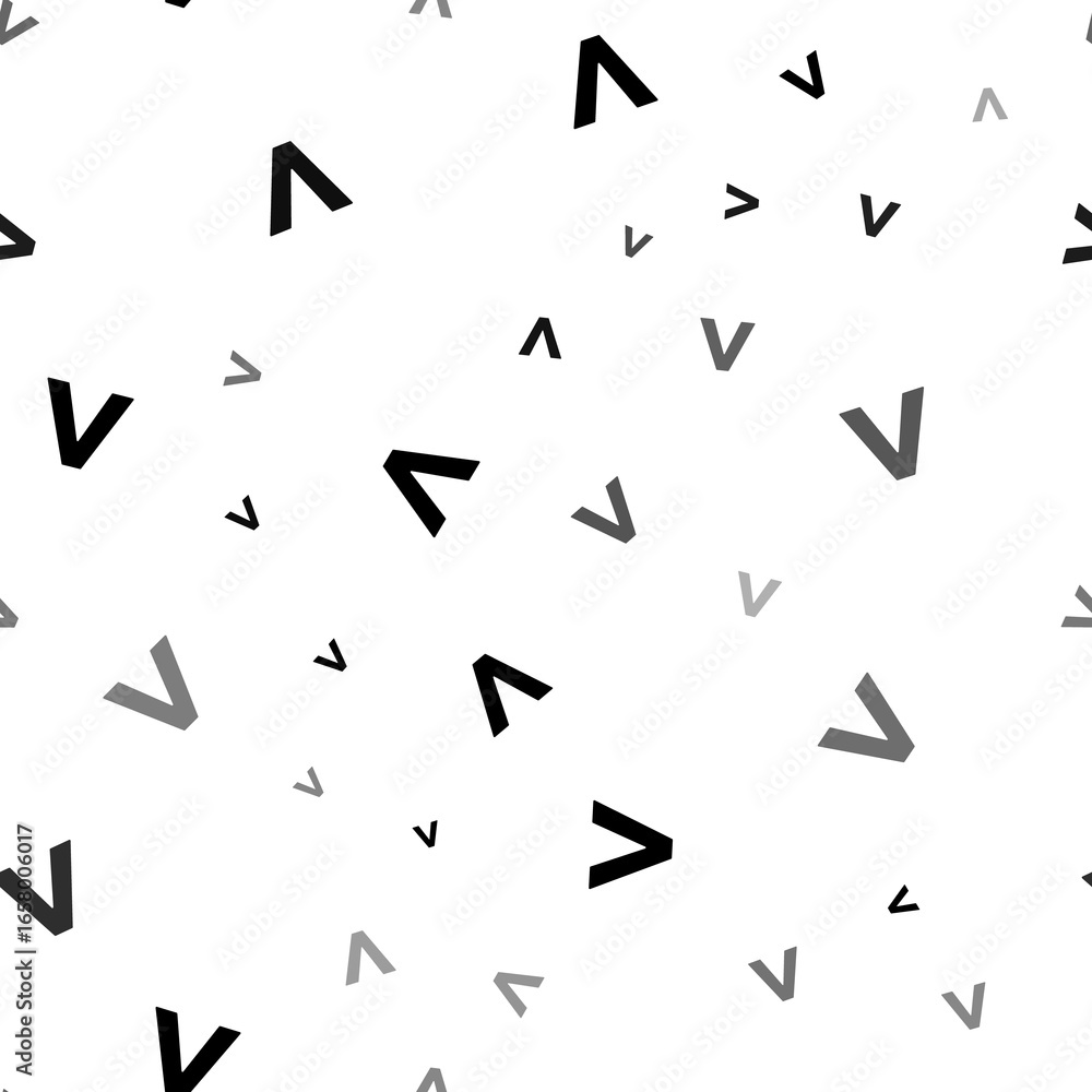 Poster seamless vector pattern with less symbols, creating a creative monochrome background with rotated el