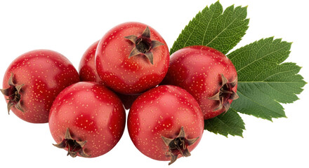 Isolated Red Hawthorn Berries