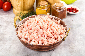 Homemade Raw pork minced meat