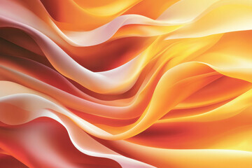 Obraz premium Vivid gradient of orange, golden yellow, and soft white waves creates dynamic and warm abstract background. flowing patterns evoke sense of movement and energy