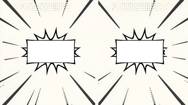 Zwei blanko Rechtecke mit analogem Punktraster - Comic Stil