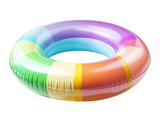 colorful inflatable ring on white background