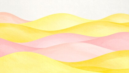 Flowing Pastel Wave in Yellow and Pink