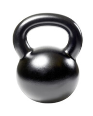 black kettlebell on white background.