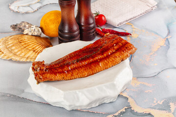 Smoked unagi eel in sause