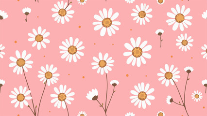 Seamless pattern with flowers, Floral Kaleidoscope: seamless pattern featuring a scattering of delicate wildflowers