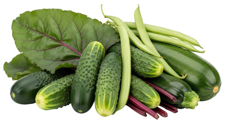 Isolated Assortment of Fresh Green Vegetables
