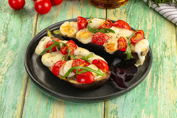 Baked eggplant with cherry and mozzarella