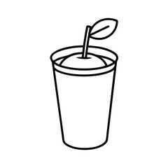 simple line art drawing of an orange juice on white background 