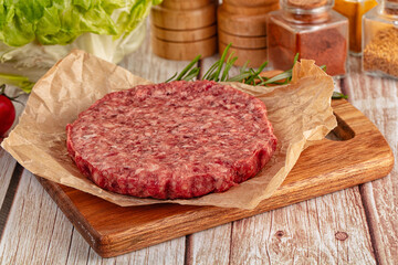 Raw beef cutlet for burger