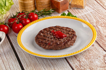 Grilled juicy beef cutlet for burger