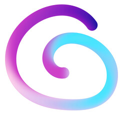 Abstract 3D Spiral in Gradient Minimalist Style, Purple and Blue Pastel Colors, Decorative Element for Modern Digital Design Concept