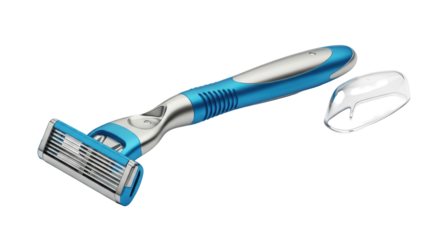 Isolated Blue Razor with Cover