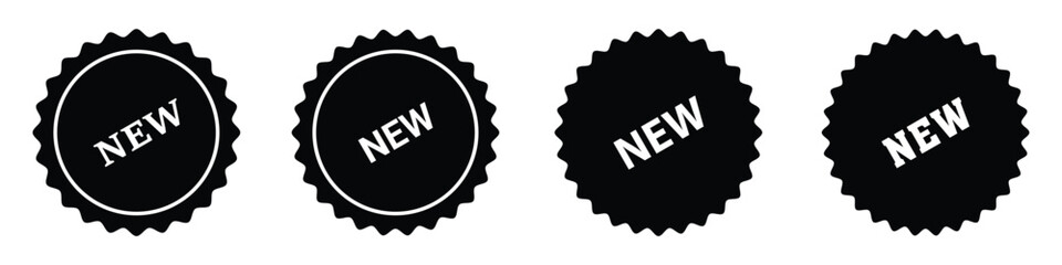 New arrival tags and stickers set, New product labels. Retail advertising banner, emblem, badge of symbol. New product promotion badge sticker label marketing sale announcement offer isolated on white