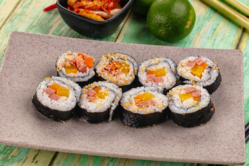 Koream homemade roll Kimbap with nori seaweed