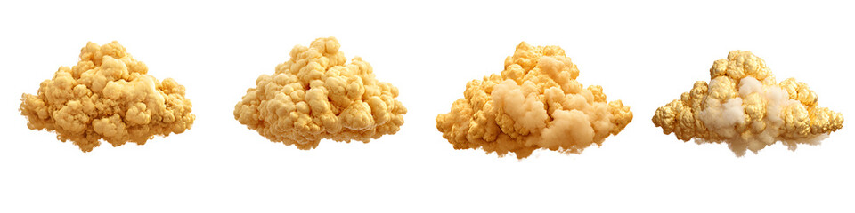 Sand Cloud Formation: Desert Dust Storm Isolated Illustration Set