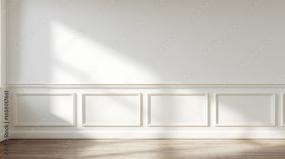 Poster minimal abstract light gray background for product presentation. soft window shadow and light overla