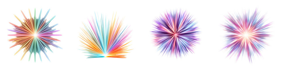 Abstract Burst: Colorful Star Explosion Vector Collection