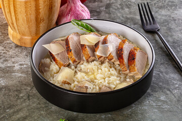 Risotto woth fried duck breast