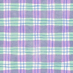 Pattern Perfect - Template 3000pxSeamless pastel gingham plaid check pattern in soft color variations including pink, green, blue, purple, and peach. A light and cheerful woven fabric style ideal for 