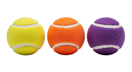 Isolated Three Colored Tennis Balls