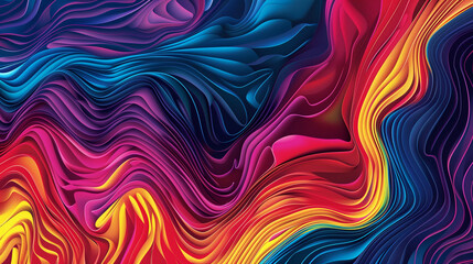 Vibrant colorful flowing layered abstract background