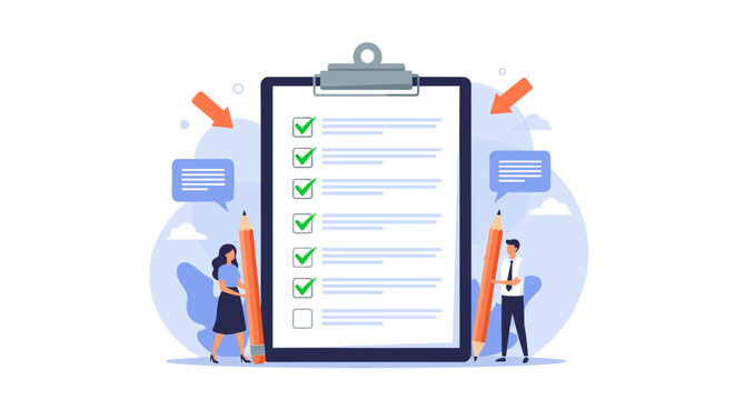 Efficiently completing tasks and organizing project management steps through effective checklist creation and review processes