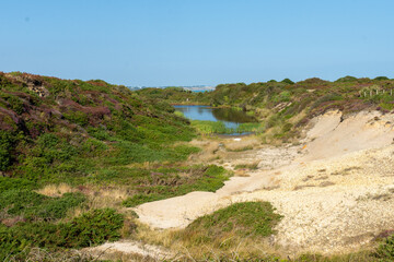 Hengistbury Head, Southbourne, UK - August 10th 2025: Quarry Pond on Warren Hill.