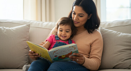 Obraz premium Mother and Daughter Sharing a Special Moment Reading Together