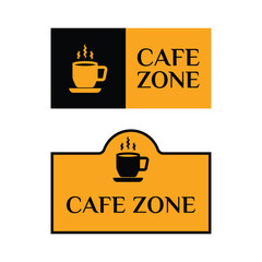 Cafe zone sign with white background vector illustration