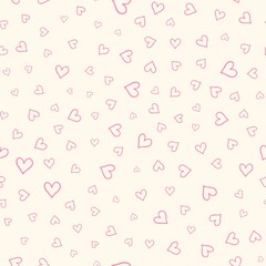 Seamless heart doodle pattern in multiple colors
