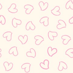 Seamless heart doodle pattern in multiple colors
