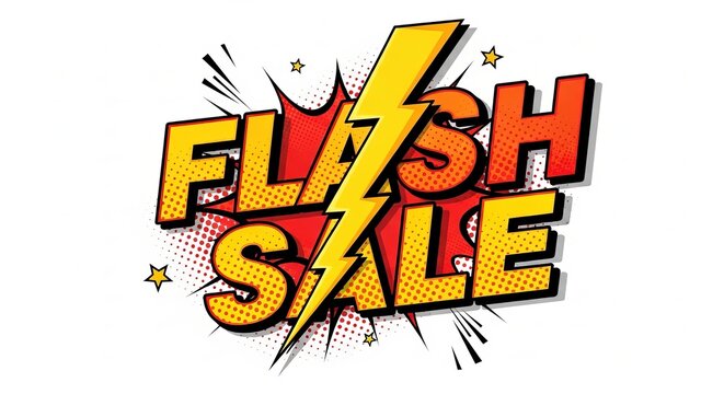 Flash Sale Neon Banner Design – Colorful Promotional Poster with Lightning Effect