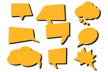 Hand drawn 3d style speech bubbles collection