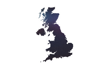 Obraz premium Multicolored Transparent Map of the United Kingdom