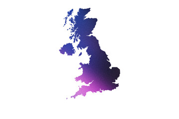 Multicolored Transparent Map of the United Kingdom