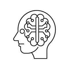 human head artificial intelligence silhouette