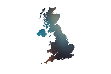 Multicolored Transparent Map of the United Kingdom