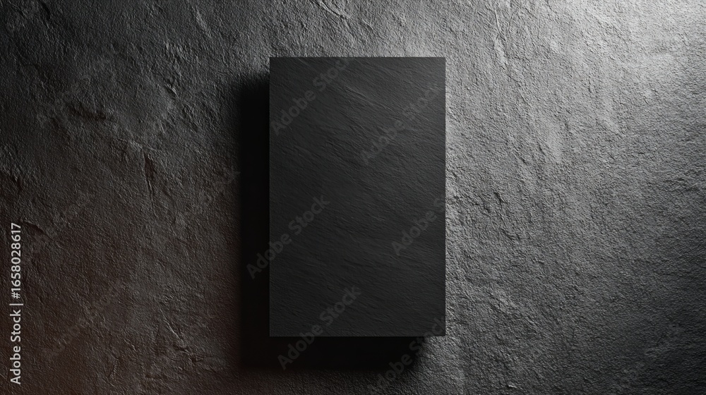 Poster elegant dark slate textured background with a clean black rectangle for design and copy