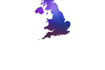 Multicolored Transparent Map of the United Kingdom
