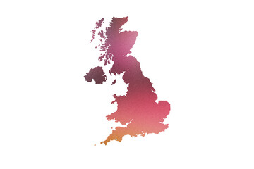 Multicolored Transparent Map of the United Kingdom